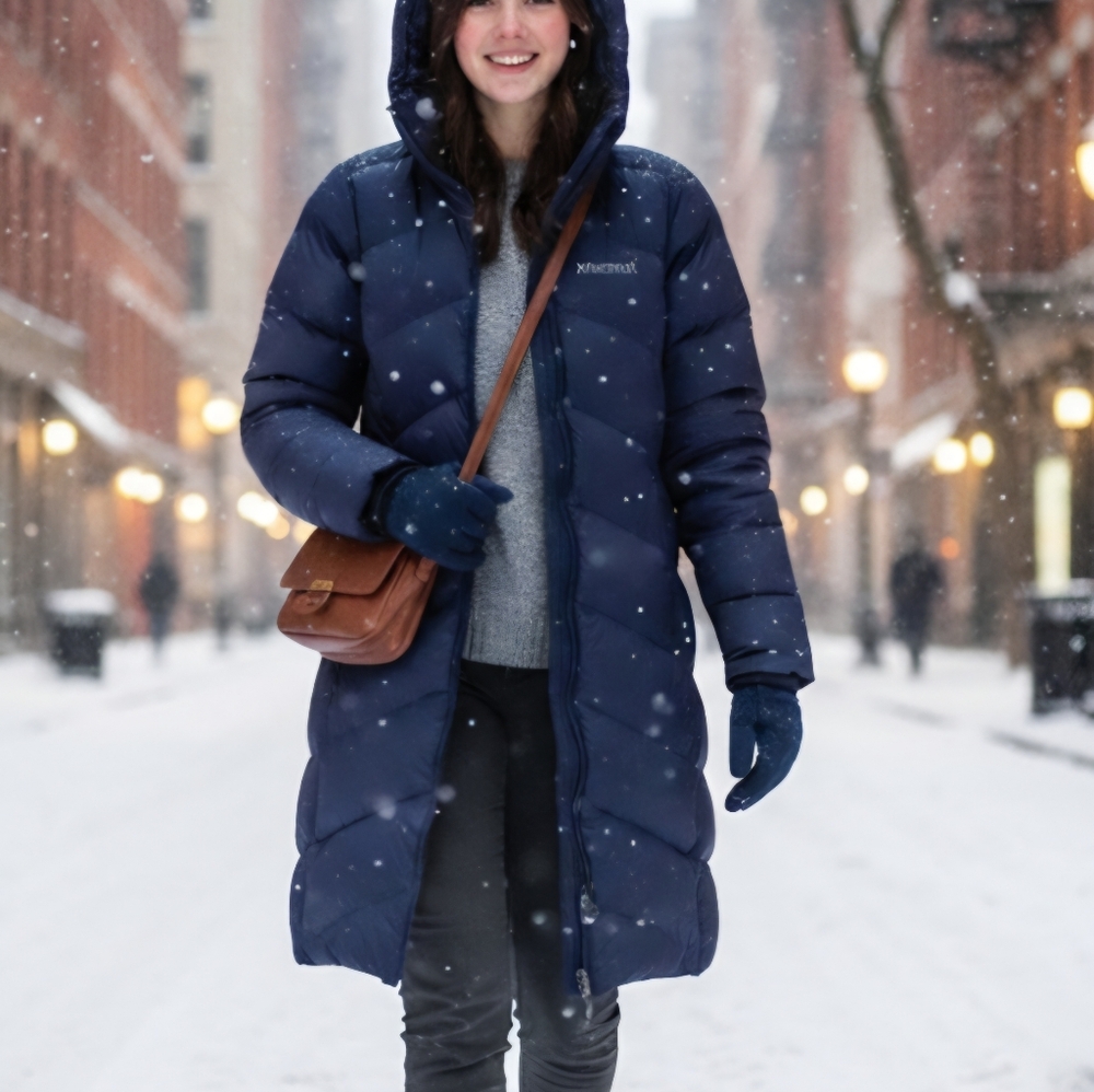 Marmot Montreal Dark Blue 700 Fill Puffer Parka Size X small Down Style 78090